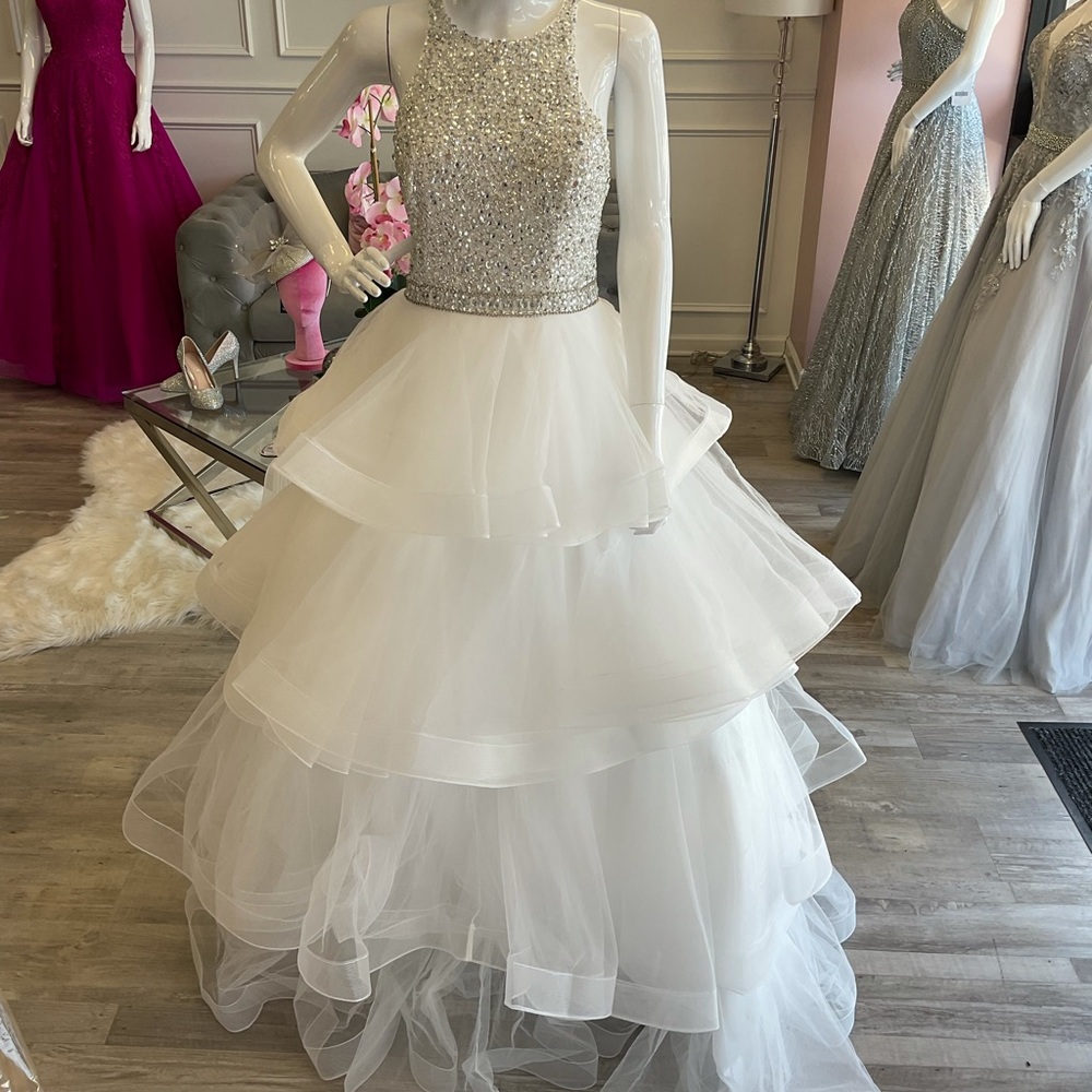 White Jovani dress